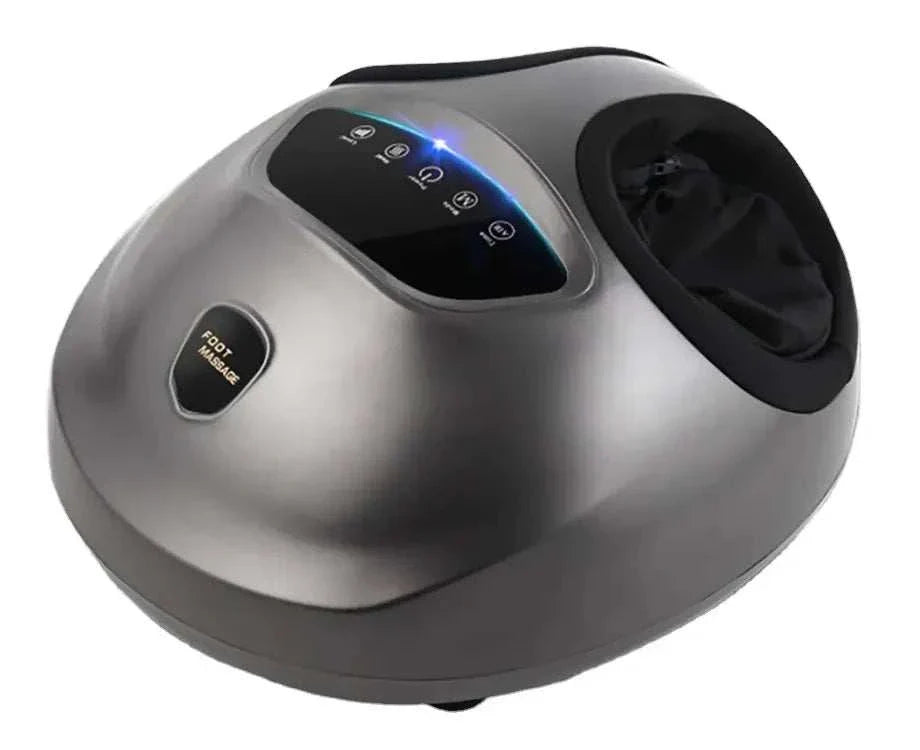 Shiatsu foot massager machine with air compression and deep kneading functionalities.