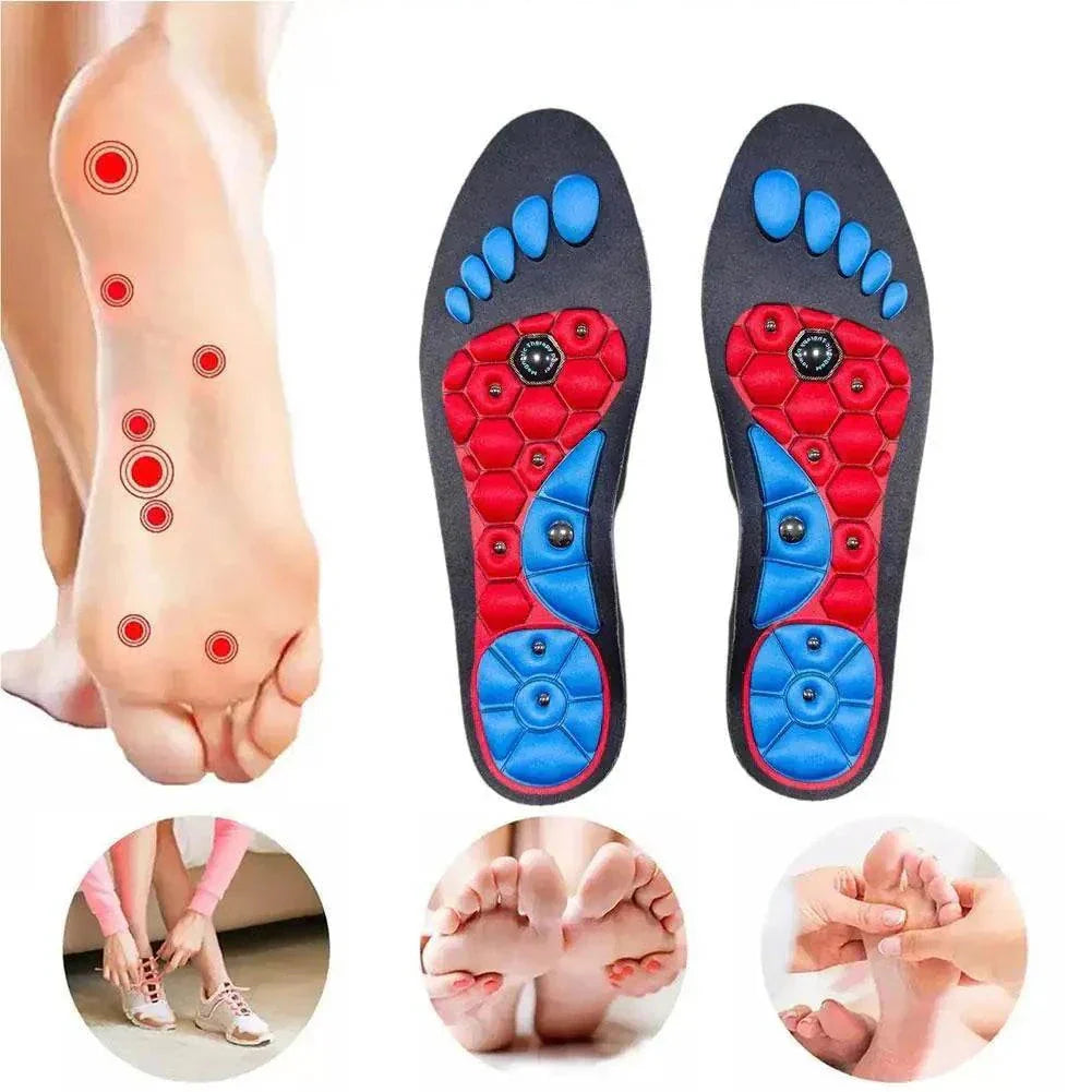Acupressure insoles for foot fatigue relief and improved circulation.