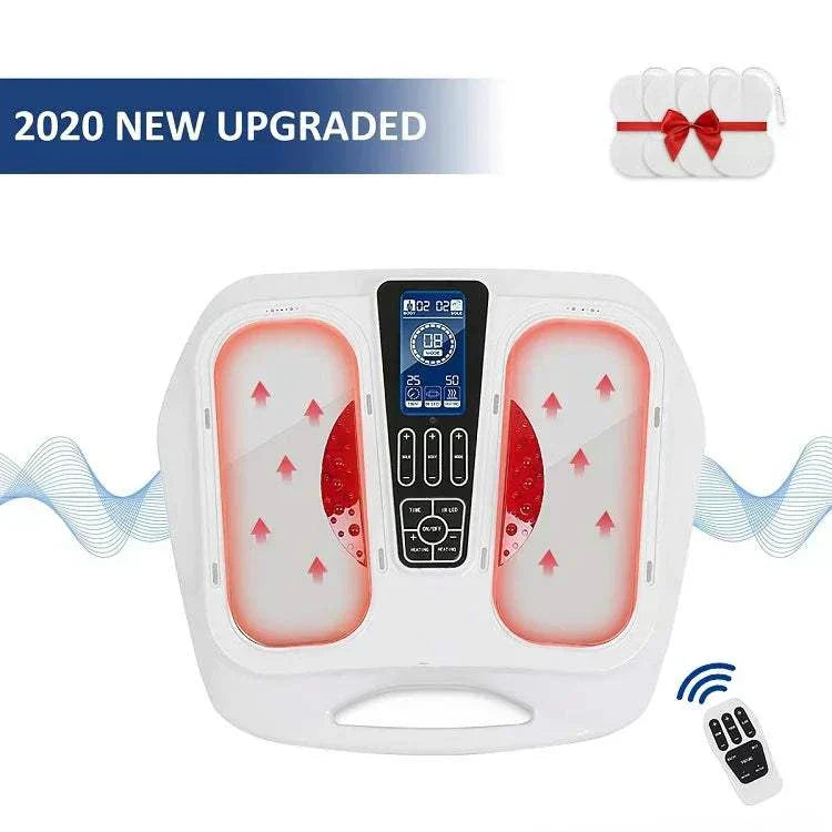 2023 Ultimate EMS TENS Foot Massager with infrared, vibration, and remote control for pain relief and improved circulation.