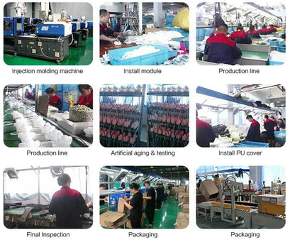 Shiatsu foot massager production process with air compression and deep kneading technology.
