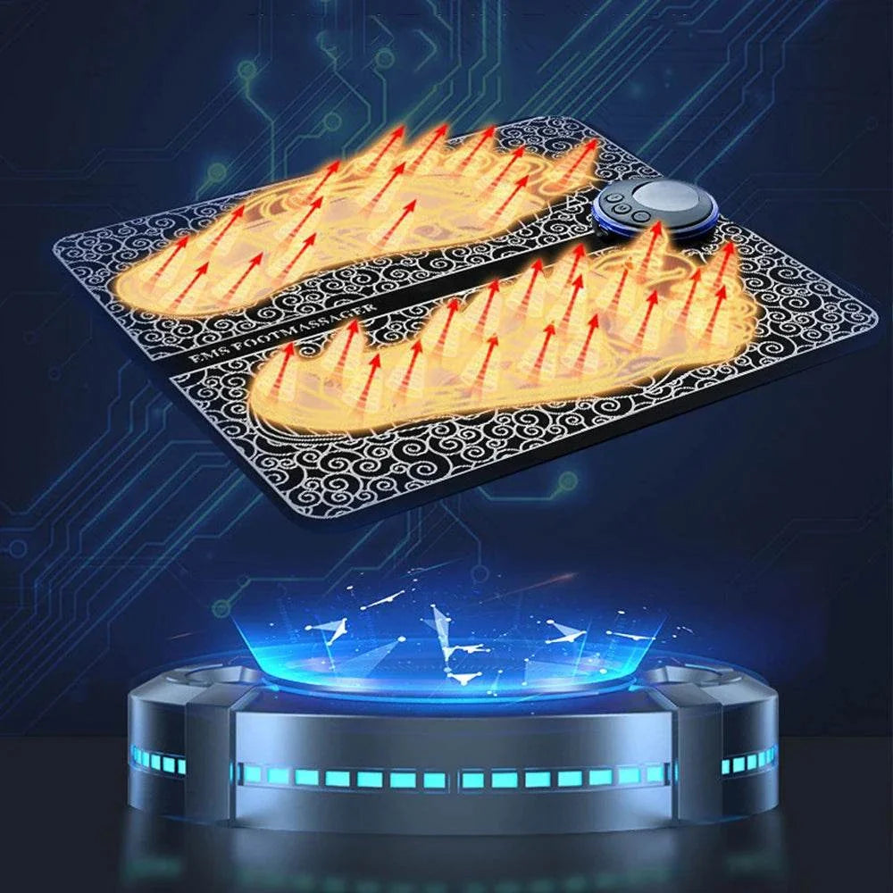 EMS Foot Massager Mat electric TENS pad with muscle stimulation and foldable design for foot pain relief and relaxation