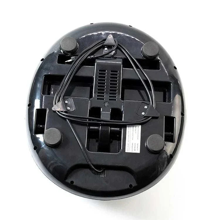 Bottom view of Shiatsu foot massager machine with air compression and deep kneading features.