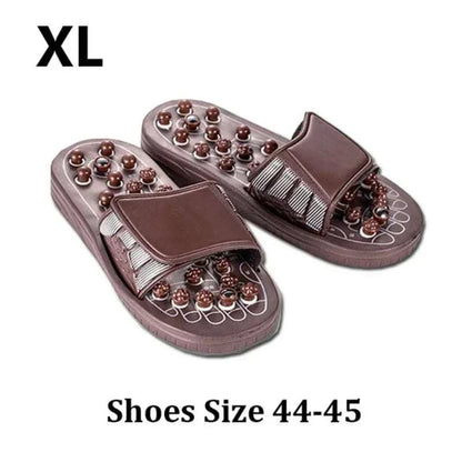 XL Foot Massager Acupuncture Slippers with adjustable straps, acupressure nodes, and durable design in shoe size 44-45.