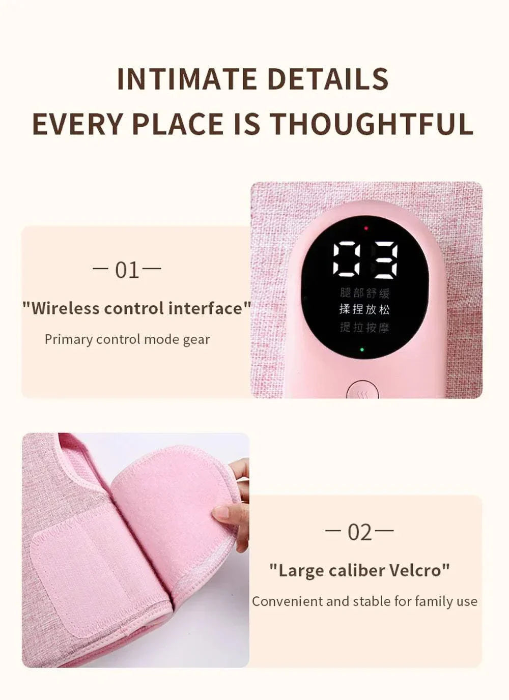 Best Wireless electric leg massager with velcro for calf muscle relaxation.