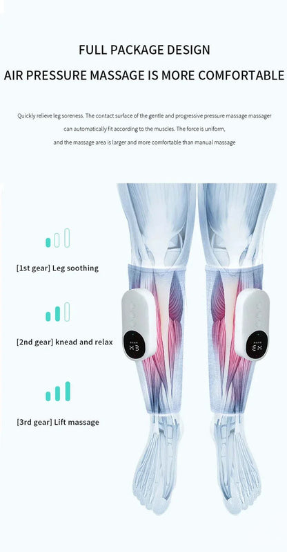 Best Electric leg massager demonstrating air pressure massage for calf relaxation.